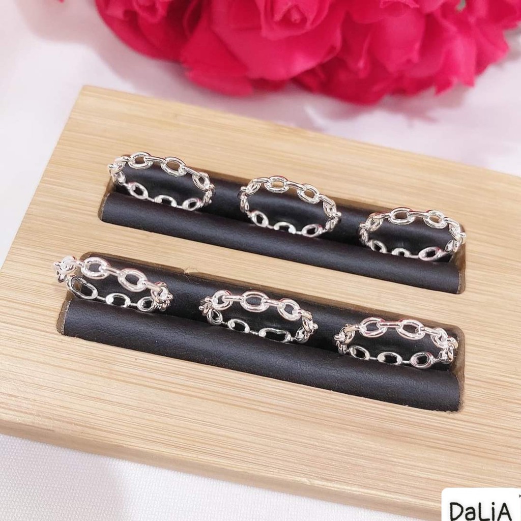 Nhẫn bạc nữ DaLiA Jewelry vòng xích cá tính