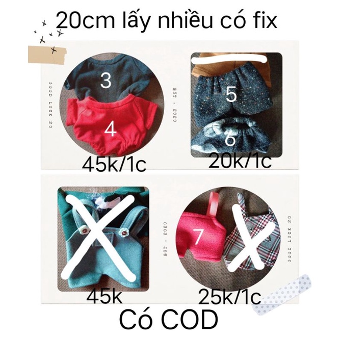 Quần áo cho búp bê 20cm