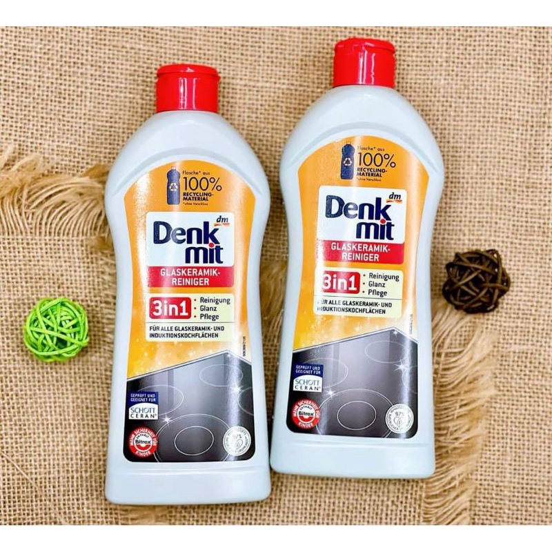 Dung dịch vệ sinh bếp DENKMIT 3 IN 1 Đức 300ml, lau bếp từ, mặt kính