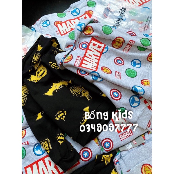 Bộ Nỉ Hoodie Bé Trai In Hình PR
