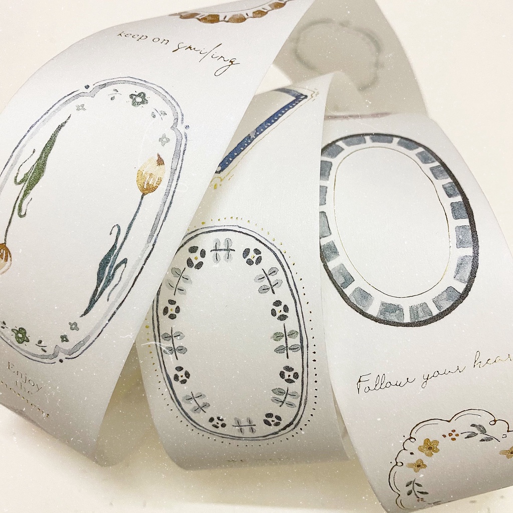 Sâu Nery - Băng dán washi tape khung hoa cổ điển by Pion
