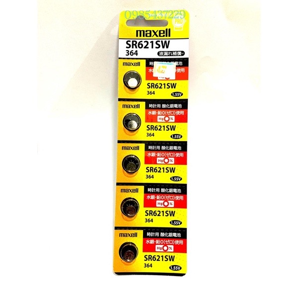 Pin Đồng Hồ 377/SR626SW  Maxell Chính hãng Made in Japan Vỉ 5 viên