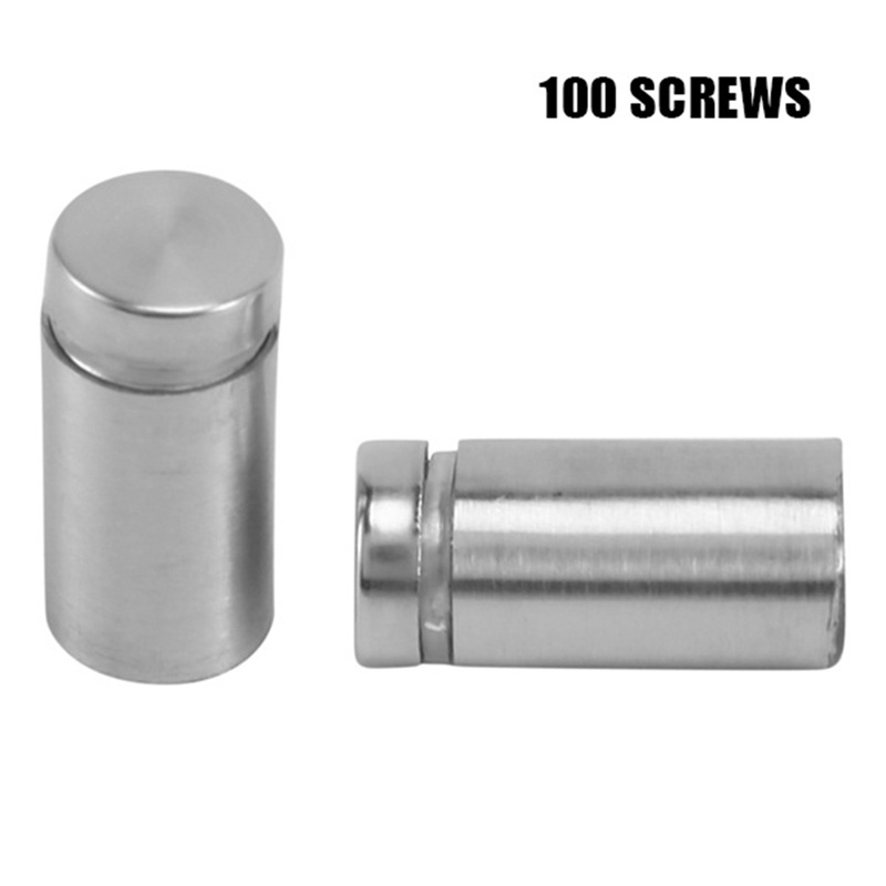 Bộ 100 Ốc Vít Đứng Gắn Tường Bằng Thép Không Gỉ Acrylic (1 / 2X1 Inch)