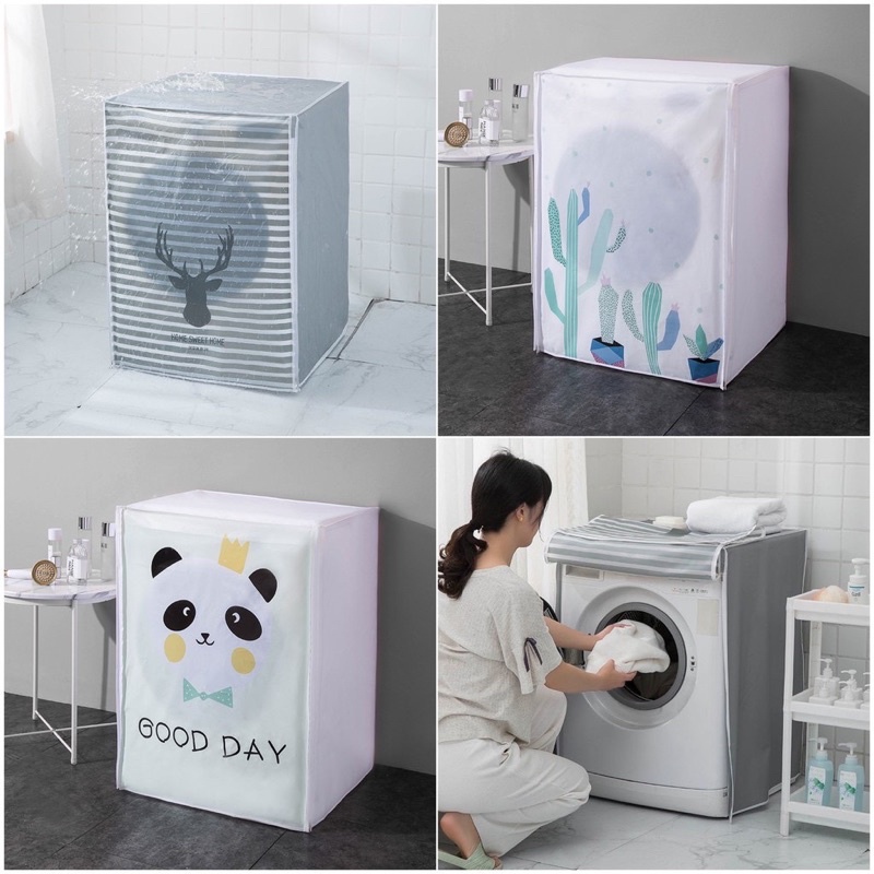 Bọc trùm máy giặt cửa trên/cửa ngang chống thấm cao cấp loại họa tiết