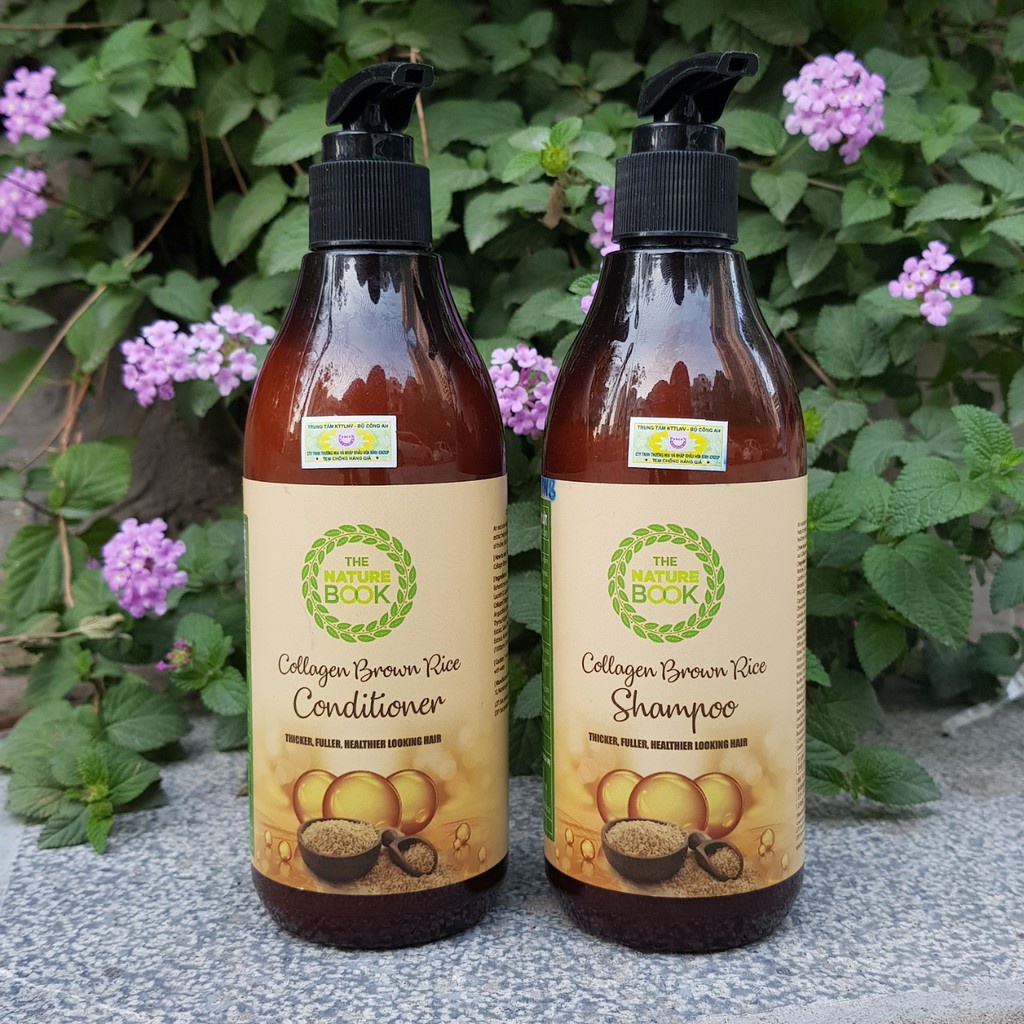Combo dầu gội và dầu xả colaggen gạo lứt ngăn ngừa rụng tóc,phục hồi và kích thích mọc tóc The Nature Book 300ml | BigBuy360 - bigbuy360.vn
