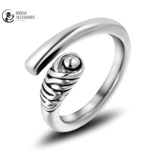 Nhẫn Nam Nữ Họa Tiết Đơn Giản Chất Liệu Bạc 925 Không Gỉ Thiết Kế Sang Trọng
