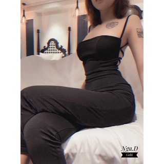 Jum ôm đan dây lưng màu đen sexy