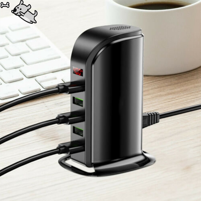 5 Port USB Plug Charging Station Dock Stand Desktop Charger Hub for Phone