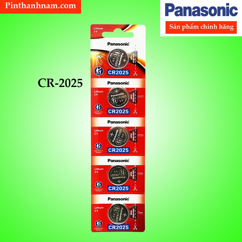 Pin CR2025 Panasonic vỉ 5 viên lithium 3V chính hãng