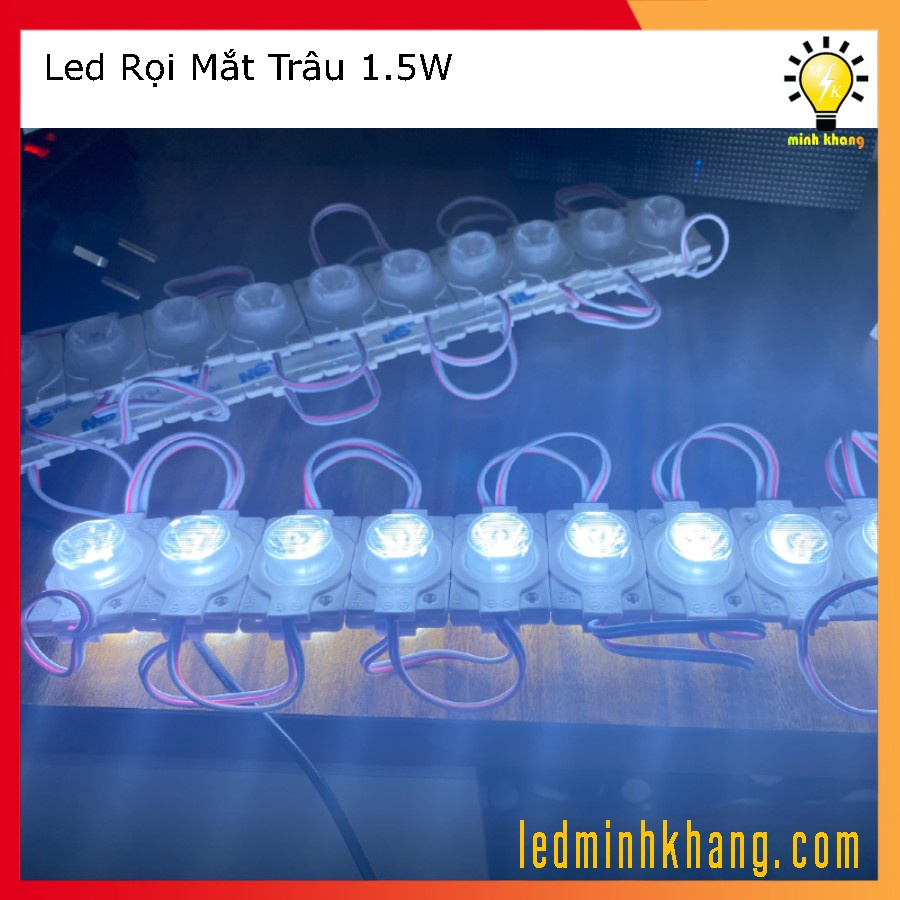 Vỉ 20 bóng led rọi mắt trâu 12V - 1,5W ánh sáng trắng, vàng nắng