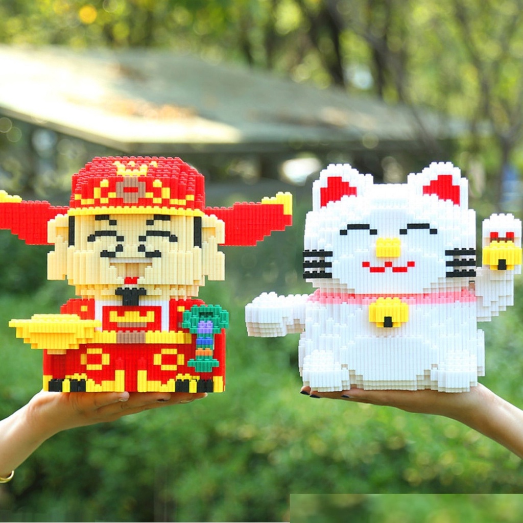 Mèo Thần Tài  Đồ Chơi Lắp Ráp Mô Hình Thần Tài Đem Lại May Mắn