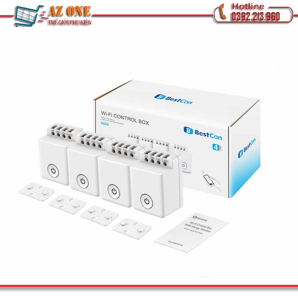 Hộp 4 chiếc công tắc điều khiển từ xa thông minh Wifi/3G/4G Broadlink BestCon MCB1