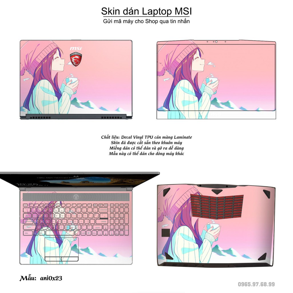 Skin dán Laptop MSI in hình Anime (inbox mã máy cho Shop)