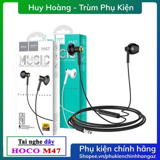 Tai nghe nhét tai có dây hoco m47 - chính hãng - âm thanh chất lượng bass sống động
