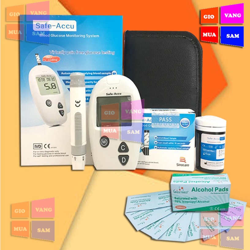 Máy đo đường huyết sinocare + Tặng 50 que thử và 50 kim chích máu