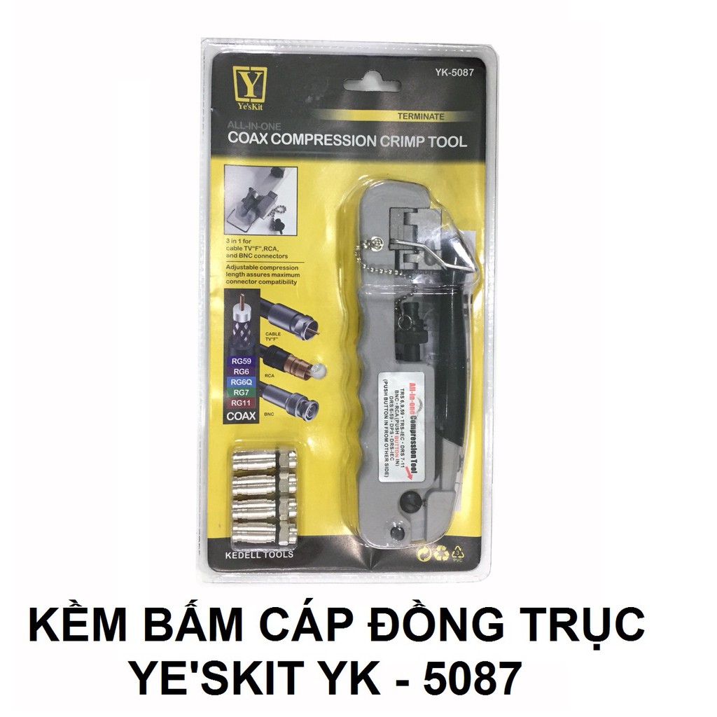 KỀM NHẤN CÁP ĐỒNG TRỤC YE'S KIT YK - 5087