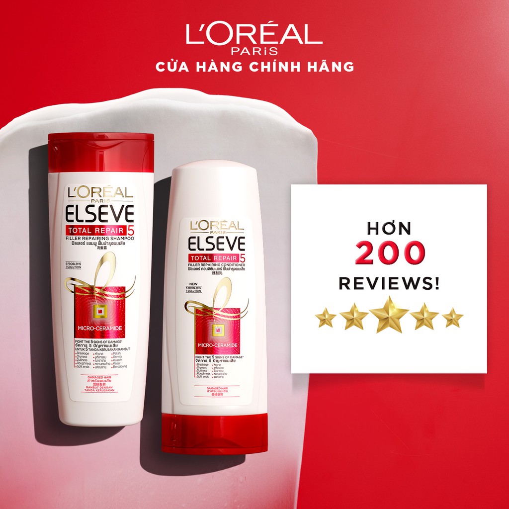 Dầu gội phục hồi tóc L'oreal Paris Elseve Total Repair 5 Repairing Shampoo 170ml/330ml/650ml | BigBuy360 - bigbuy360.vn