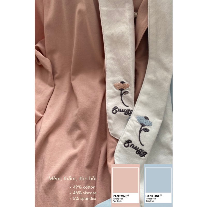 Bộ Kimono Anh Đào - bộ đồ bầu và sau sinh vicose mềm xuân hè Snugg SNU2116