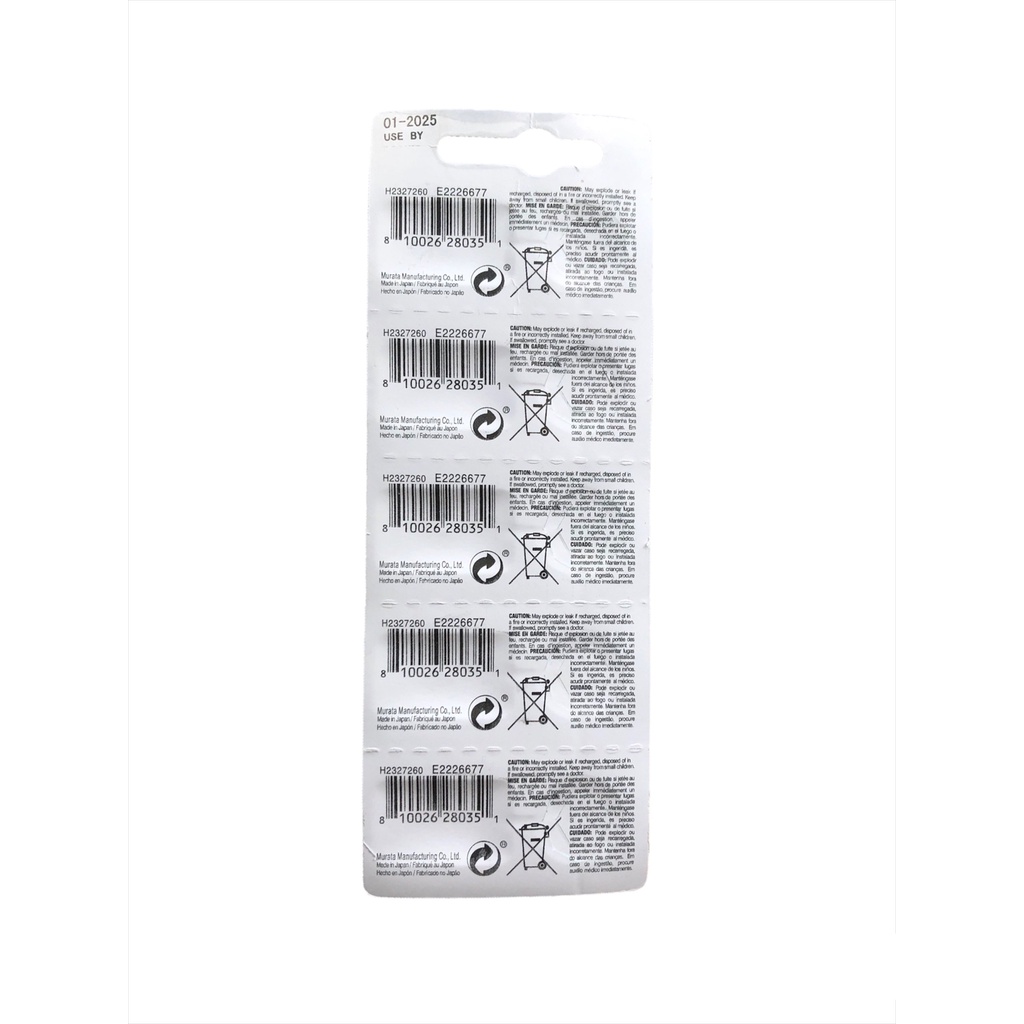 Pin đồng hồ MuRata - Sony 315 SR716SW 716 SR716 Nhật Bản - Vỉ 1 viên