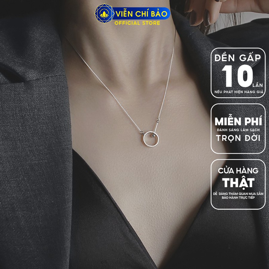 Dây chuyền bạc nữ mặt tròn chất liệu bạc 925 thời trang phụ kiện trang sức nữ Viễn Chí Bảo D400111