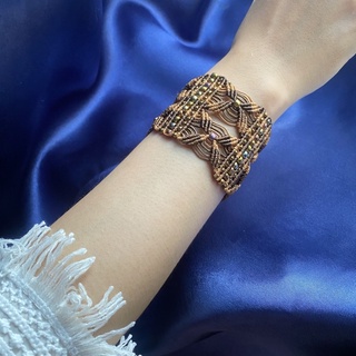 Macrame wide bracelet bohemian style. Vòng tay boho thắt macrame bản to 5cm