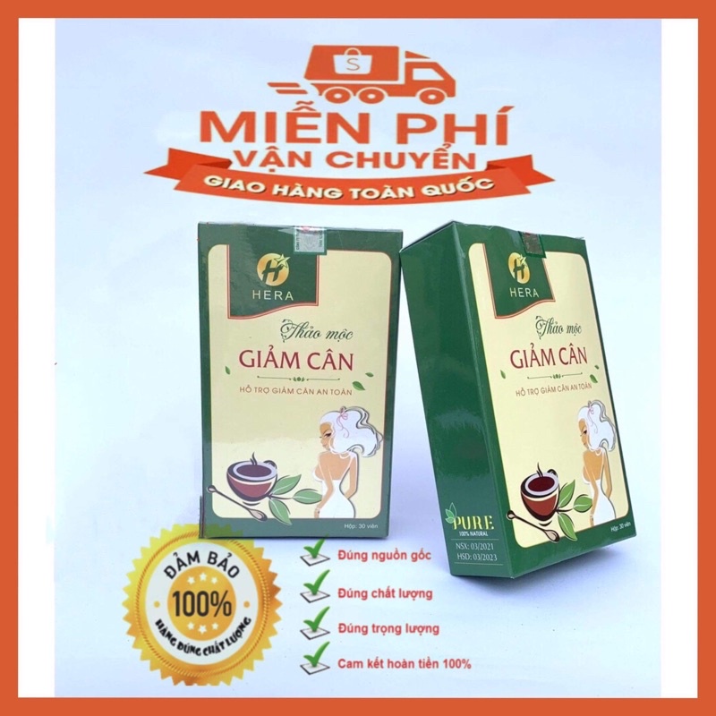  Trà giảm cân Hera plus 30 viên [ Kèm Thẻ Bảo Hành Giảm 2-8kg ]