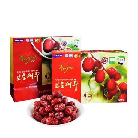Táo đỏ hữu cơ Hàn Quốc sấy khô giàu dinh dưỡng, giúp bổ sung khí huyết hộp 1000g