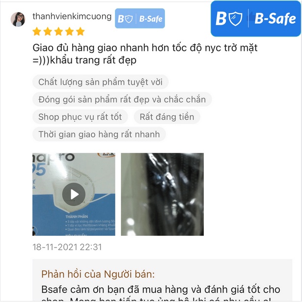 Khẩu trang N95 VN95 FAMAPRO đen/trắng  HÀNG CAO CẤP FAMAPRO - BẢO VỆ HÔ HẤP - Bsafe