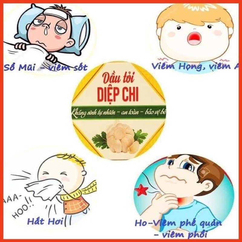 Tinh dầu tỏi Diệp Chi Gold + đánh bay ho, viêm họng, sổ mũi, cảm cúm, tăng đề kháng hàng ngày