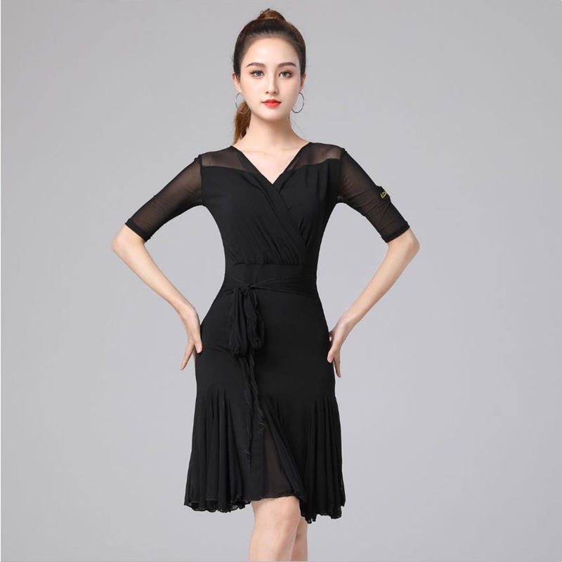 Đầm Khiêu Vũ Latin Ôm Eo Thiết Kế Dễ Thương Cho Nữ
