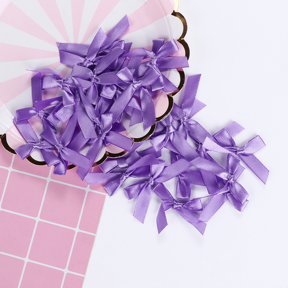 Set 100 nơ ruy băng satin trang trí đồ thủ công