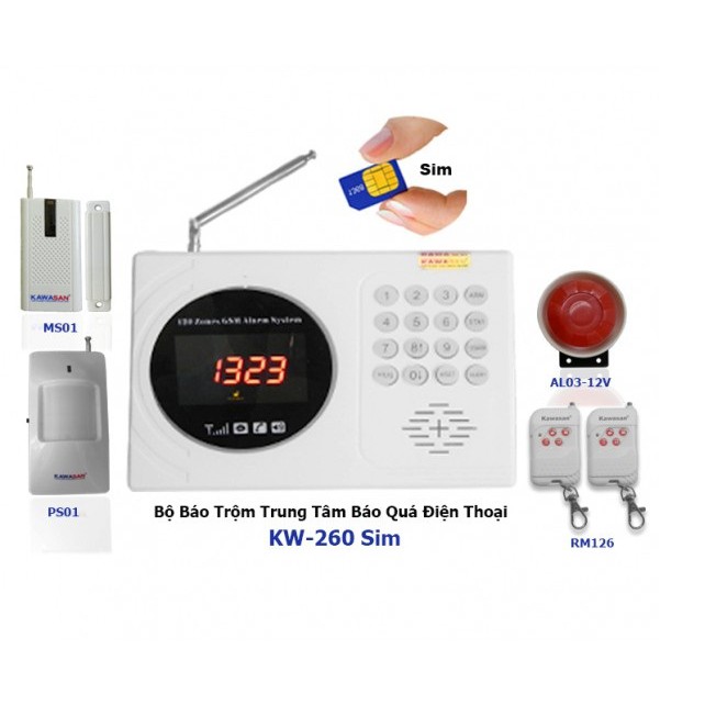 BÁO CHỐNG TRỘNG QUA ĐIIỆN THOẠI KAWASAN KW-260 SIM