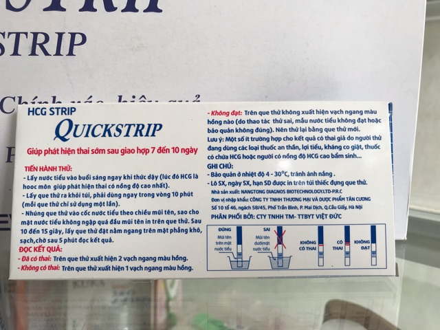 Combo 10 que thử thai Quickstrip