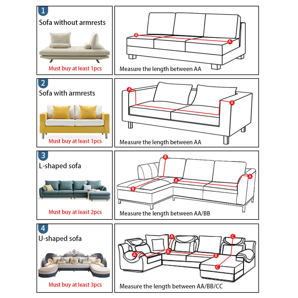 Vỏ bọc ghế sofa một/hai/ba/bốn chỗ ngồi thiết kế co giãn chống trượt chống mèo cào chất lượng cao cực tốt