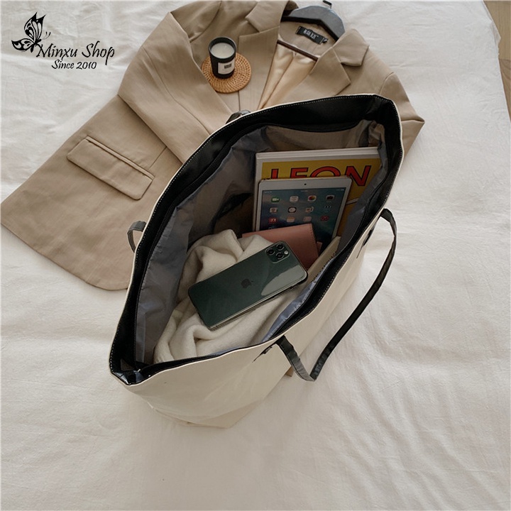 Túi vải canvas, túi đeo chéo loại to thời trang, đi học, đi chơi đựng đồ thoải mái, trẻ trung BUDDAO TV46