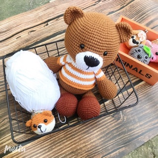 Hàng đặt Gấu len Thú bông len handmade đồ chơi cho bé Len milk Cotton