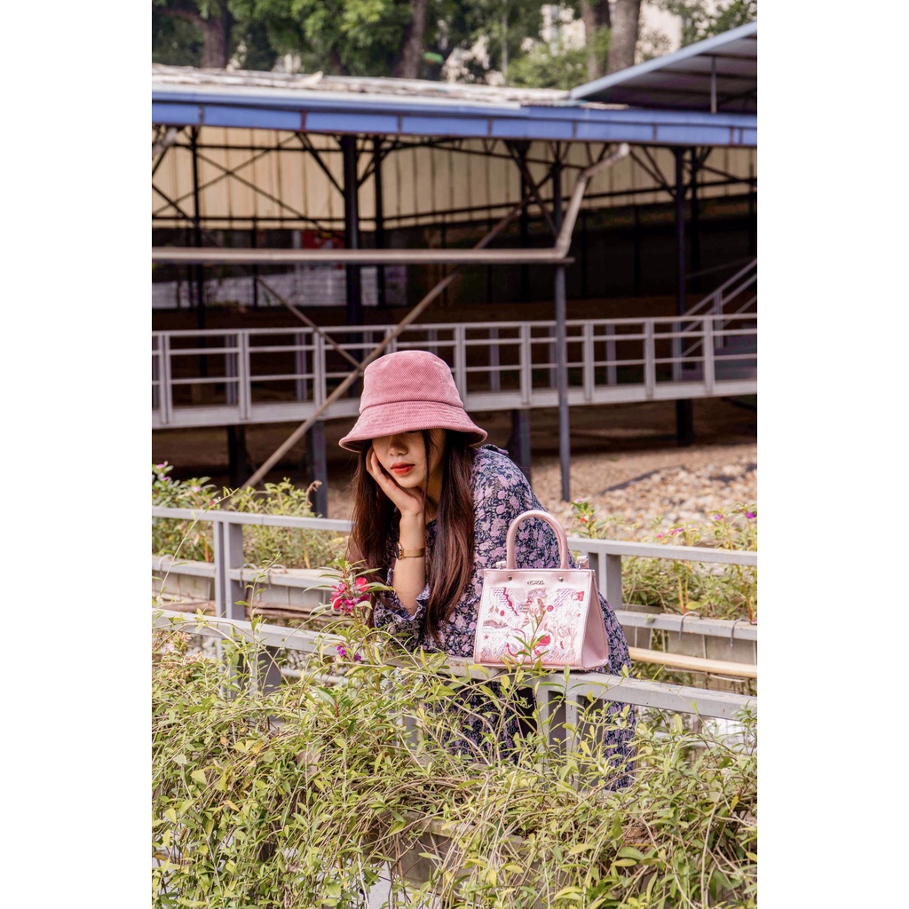 Túi xách NGAOS The Book Bag Silver Rose - Medium Size