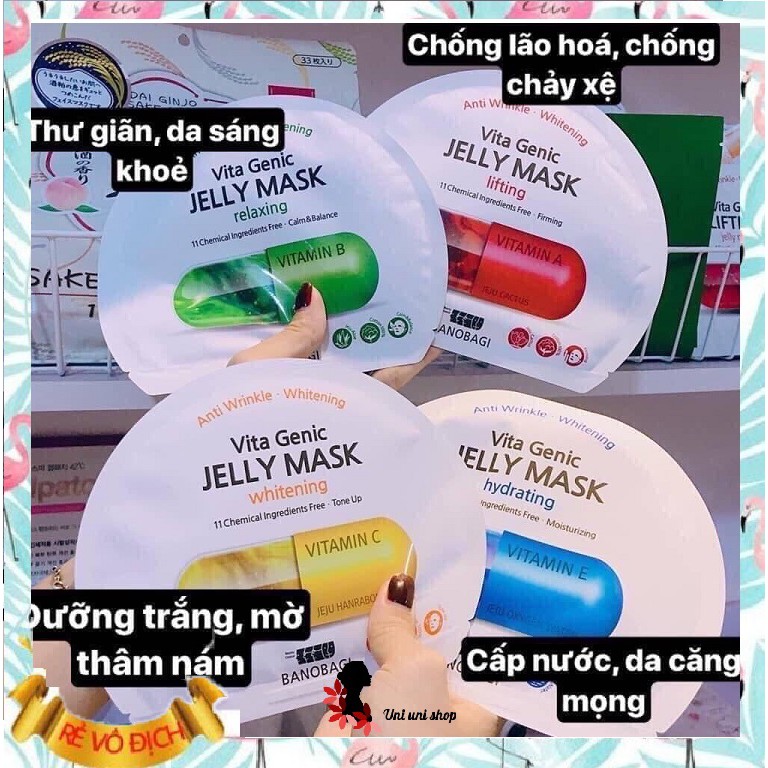 Mặt Nạ Banobagi Vita Genic Vitamin Jelly Mask giấy hàn quốc cấp ẩm,giảm nám, dưỡng trắng, phục hổi da, thu nhỏ lỗ chân l