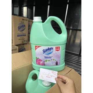 Nước lau sàn sunlight can 3.8kg hương tinh dầu thiên nhiên hoa hạ và bạc hà đủ màu