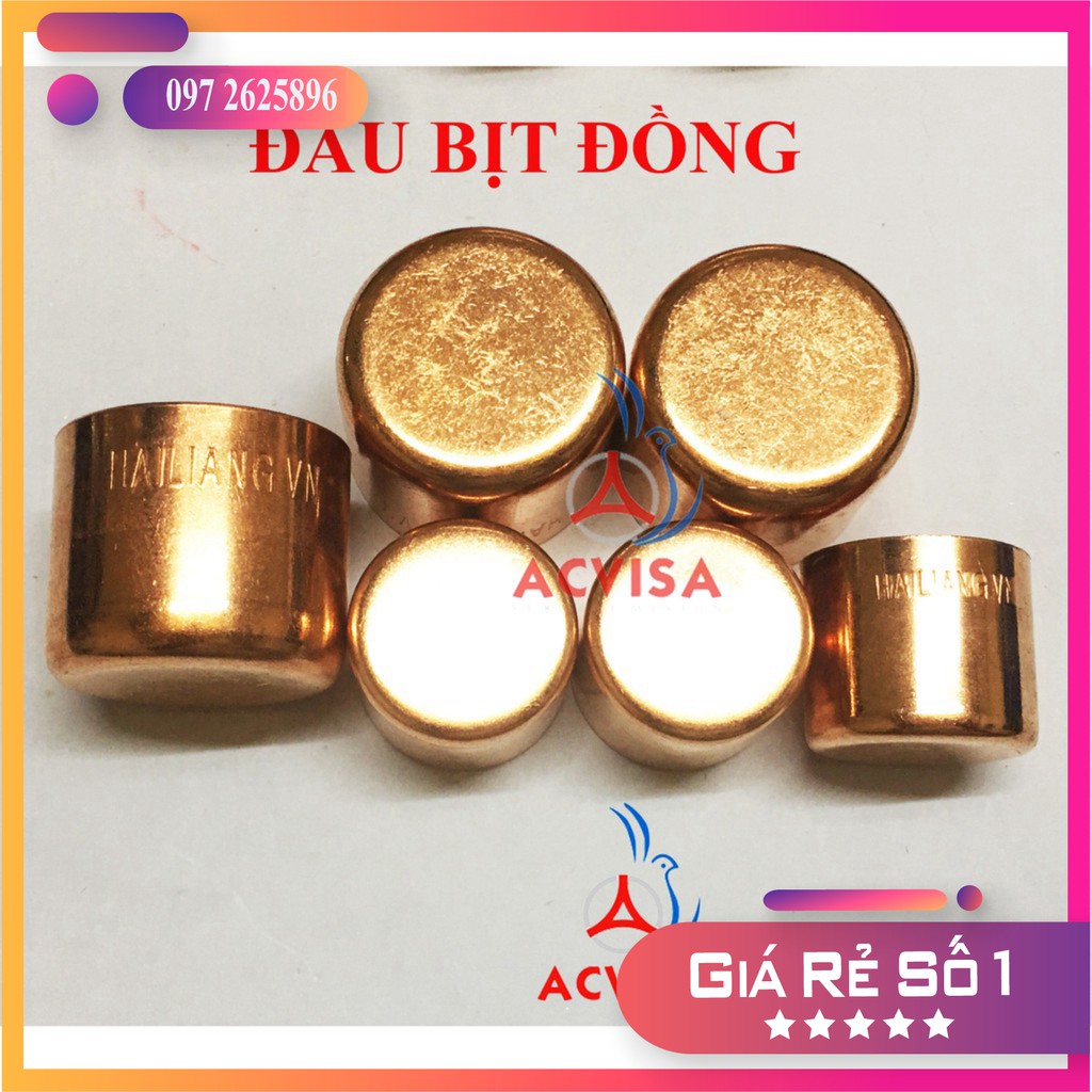 Com bo 5 Cái Đầu bịt đồng Ø25; Ø28; Ø32; Ø35; Ø38; Ø42; Ø54