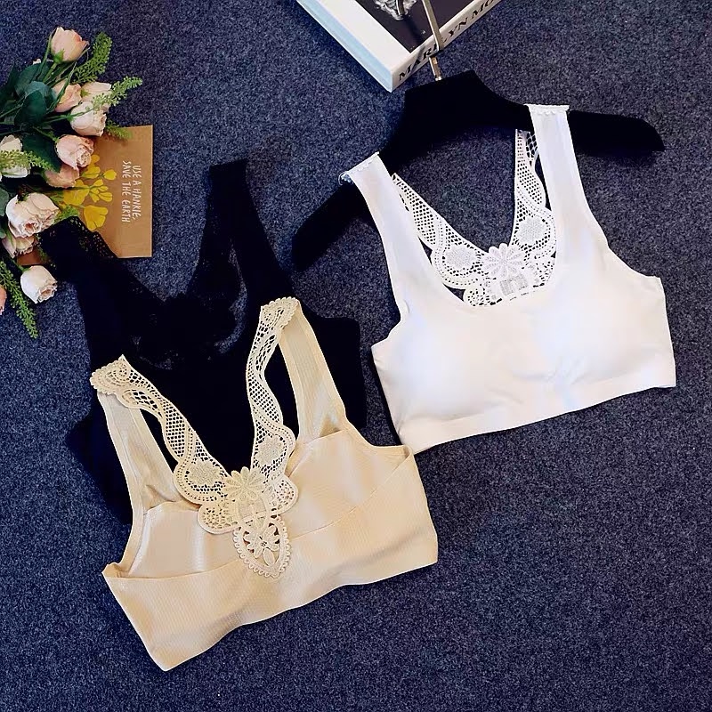 Áo Bra Nữ Áo Lót Nữ Ren Lưng Thêu Hoa Gợi Cảm Sexy RT001 Kèm Mút Ngực Mỏng Nhẹ