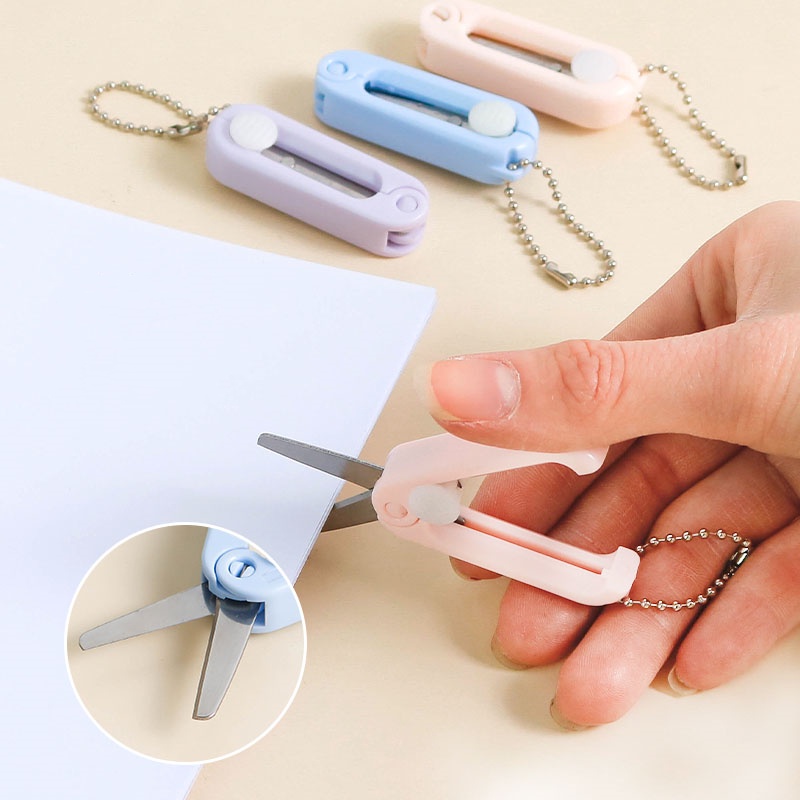 Kéo Gấp Bằng Thép Không Gỉ Kích Thước Mini Màu Sắc An Toàn Tiện Dụng C6934