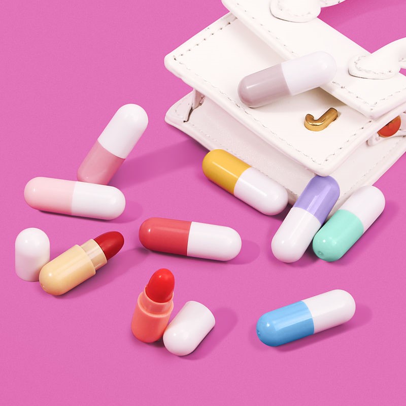 Set 16 son môi mini thiết kế hình viên thuốc con nhộng trang điểm kháng nước lâu trôi