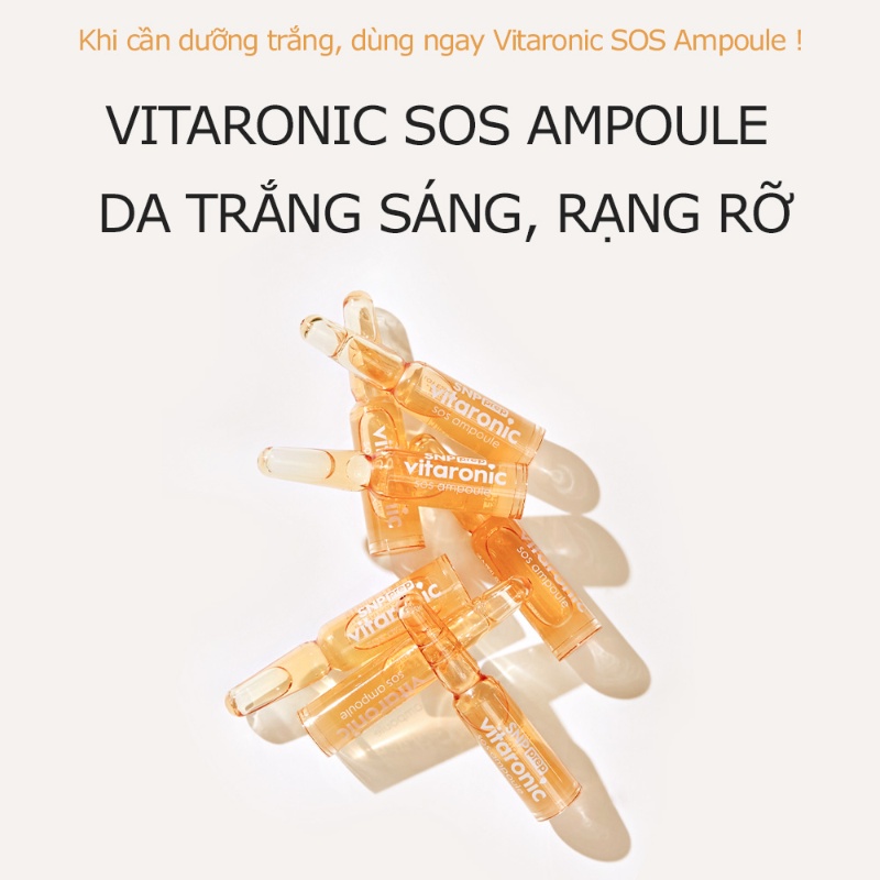 Tinh Chất Dưỡng Trắng 7 Ngày SNP Prep Vitaronic SOS Ampoule Mờ Thâm Trắng Da Ngăn Nám Hộp 7 Ống