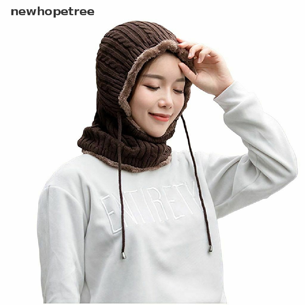 Set Mũ beanie Kèm Khăn Choàng Cổ Giữ Ấm Mùa Đông Cho Nữ