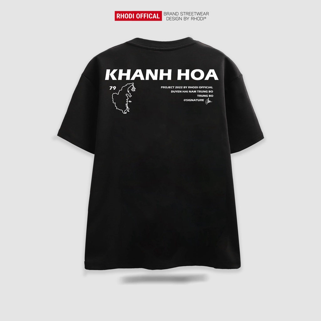 Áo thun local brand RHODI phông cổ tròn tay lỡ unisex nam nữ thế hệ genz Text Khánh Hòa