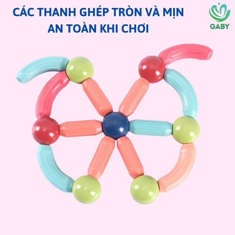 Đồ chơi nam châm xếp hình thông minh GABY Bộ xếp hình nam châm cho bé phát triển tính sáng tạo, chất liệu ABS an toàn