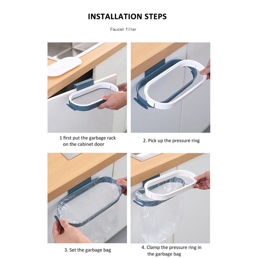 Giá Đỡ Túi Rác 4 Màu Gắn Cửa Tủ Tiện Lợi