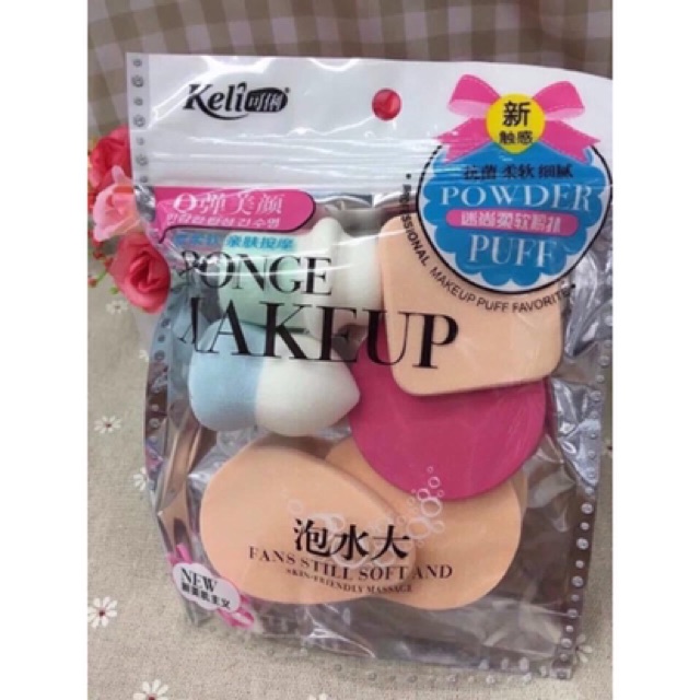 Bộ set mút trang điểm bịch 6 món Hàn Quốc keli | BigBuy360 - bigbuy360.vn