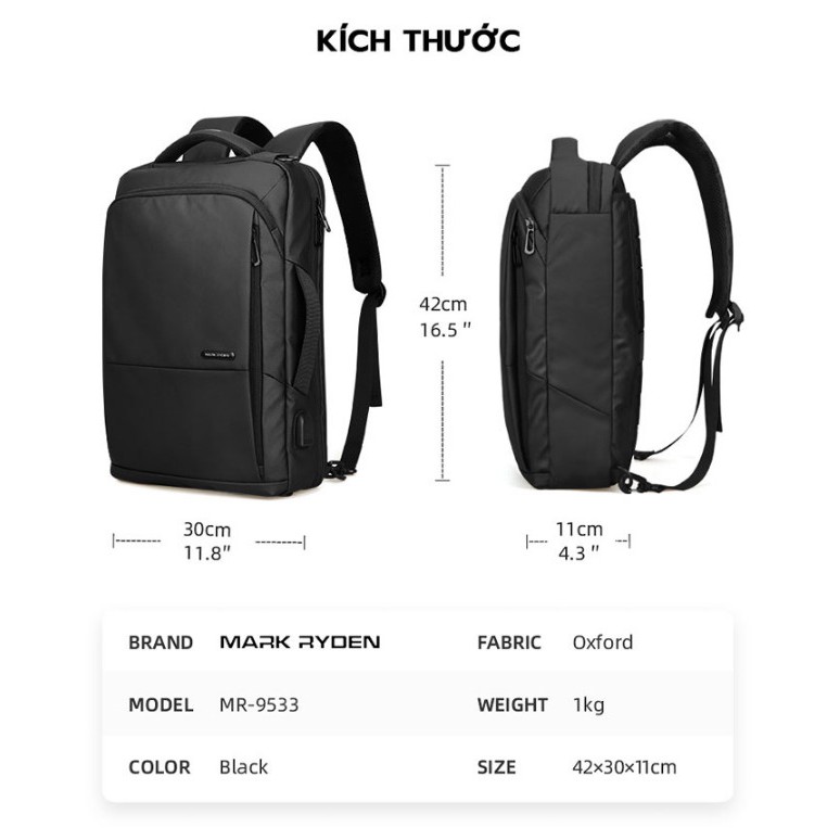 [ Home and Garden ] - BALO THÔNG MINH KIÊM CẶP XÁCH MARK RYDEN – MOCHILA: CỨU TINH CỦA THỜI TIẾT